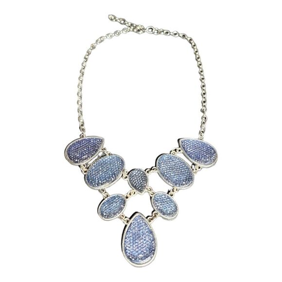 Starry Sapphire Mosaic Statement Necklace - Picture 11 of 12